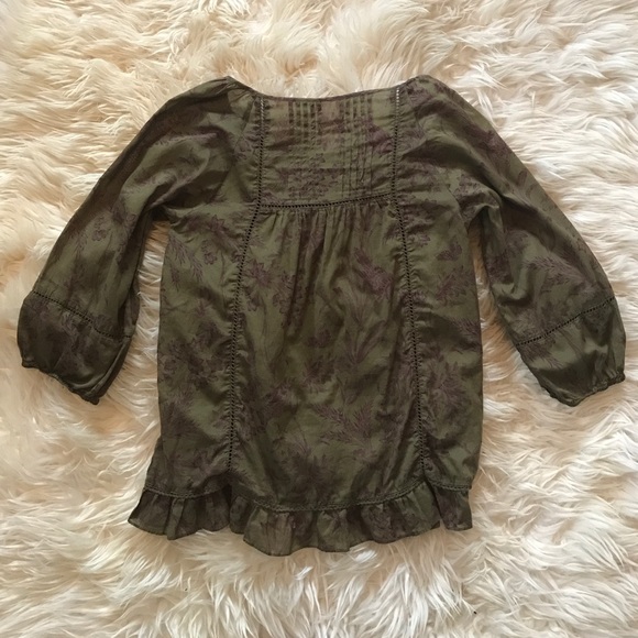 Edme & Esyllte Green Boho Top with Flowers & Birds - Picture 3 of 4